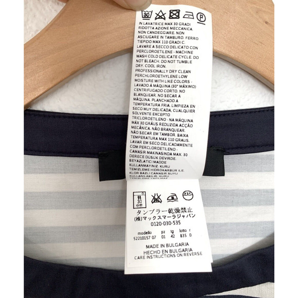 MaxMara Navy and Gray Striped Mini Dress - Picture 6 of 8